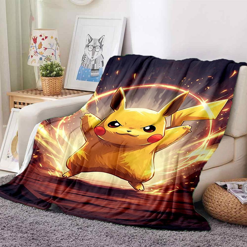 1PC Pikachu Blanket, Throw For Sofa, Bed, Travel, Camping, Livingroom,