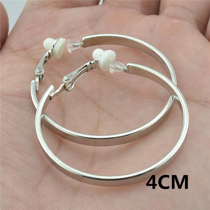Women's Versatile Large Hoop Earrings - Trendy Personality In Black, Gold, Silver; Non-Piercing Ear Clips for Nightclubs