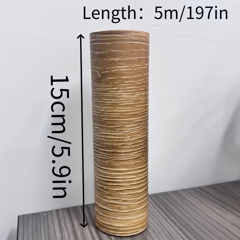 1PC 5mx15cm Self-adhesive PVC Waterproof Wood Waist Line Wallpaper Skirting Line Wall Border Stickers Home Decor