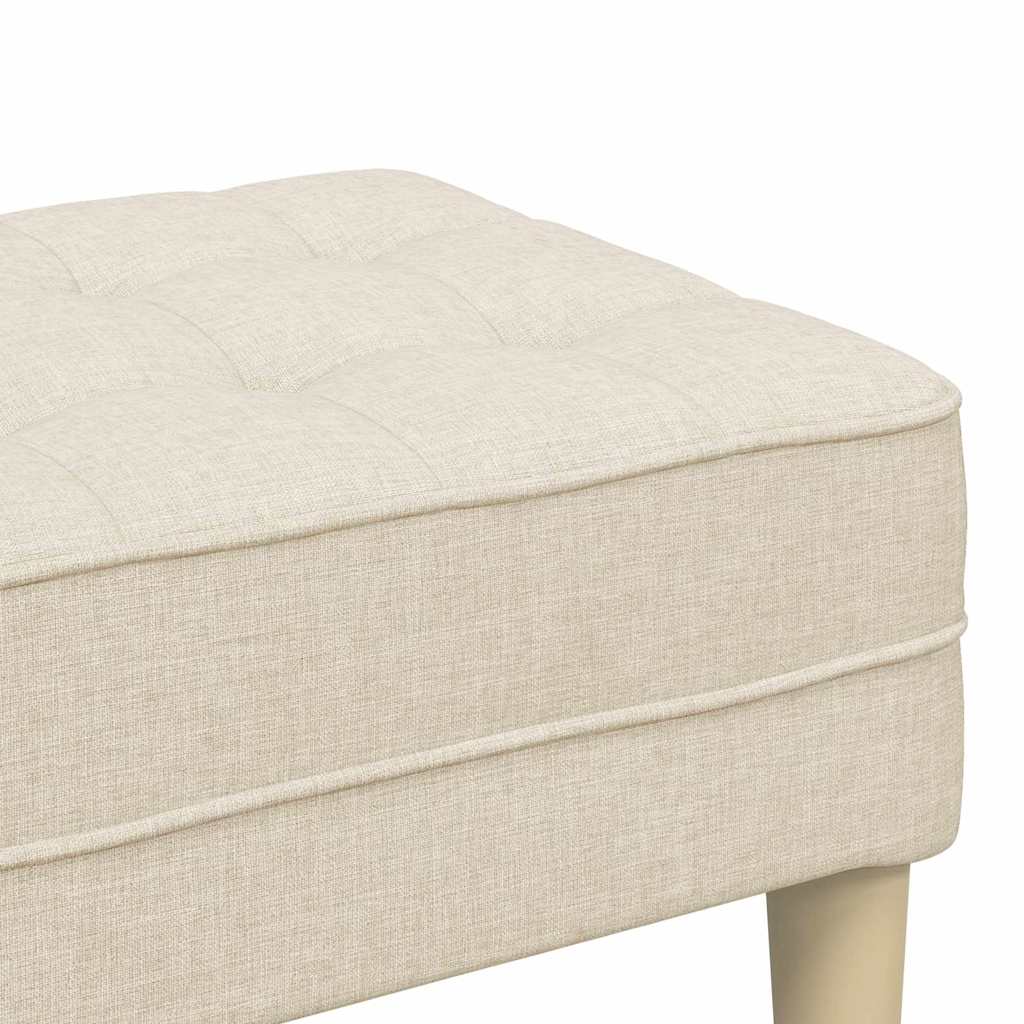 Bench with Cushion Linen 113 X 57 X 39 Cm Fabric