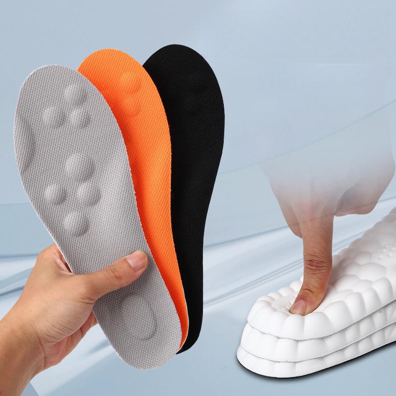 PU Massage Sport Insoles For Shoes Men Antibacterial Deodorant Running Insole for Feet Shock Absorption Sole Non Slip Shoe Pads