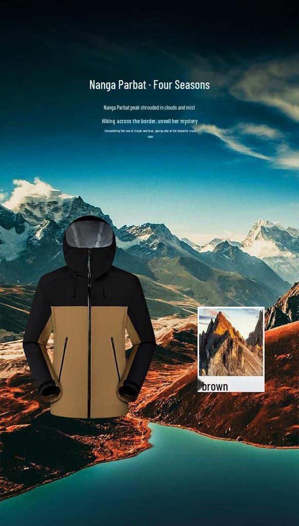 Outdoor Windproof Waterproof Color Block Hiking Jacket 2025: Breathable, Thin, Couple Style, Stormproof Shell.