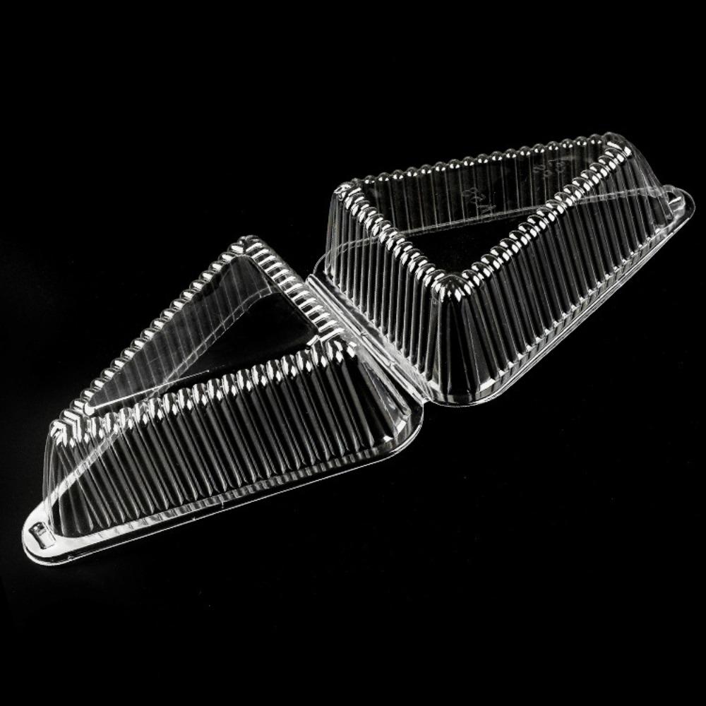 50pcs Plastic Cake Slice Boxes Clear Cheesecake Take Out Box Sandwich Packing Box  Commercial