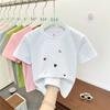 Kids Summer Cotton Cartoon T Shirt Loose Round Neck Short Sleeve Casual Top For Boys And Girls