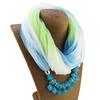 Summer Sunscreen Scarf Gradient Silk Scarf Scarf Resin Necklace Pendant Women's Jewelry Scarf