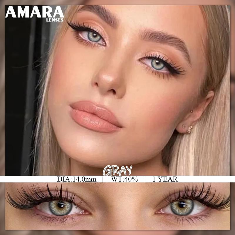 AMARA 2 Stück Farbige Kontaktlinsen Für Augen Natürliche Augen Graue Farblinse Kosmetische Weiche Augenlinsen Schönheit Pupillen Blaue Linse Jährlich