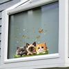 Adesivo Vetro Statico DYS Gatto Farfalla, Decalcomania Decorativa Impermeabile Animale per Finestra, Adesivo Rimovibile Animale Domestico per Camera da Letto Balcone Cucina