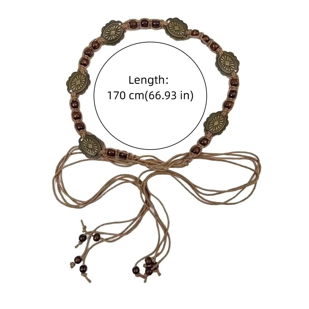 Ceinture de taille bohème en métal Chaîne de taille perlée Ceinture tendance style ethnique Vacances