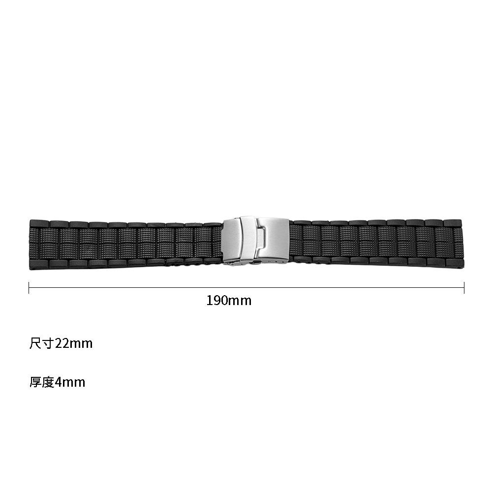 Silicone Soft Watchband Watch Strap 20mm 22mm Sports Waterproof Folding Safety Buckle Soft Silicone Strap Watch Accessories
