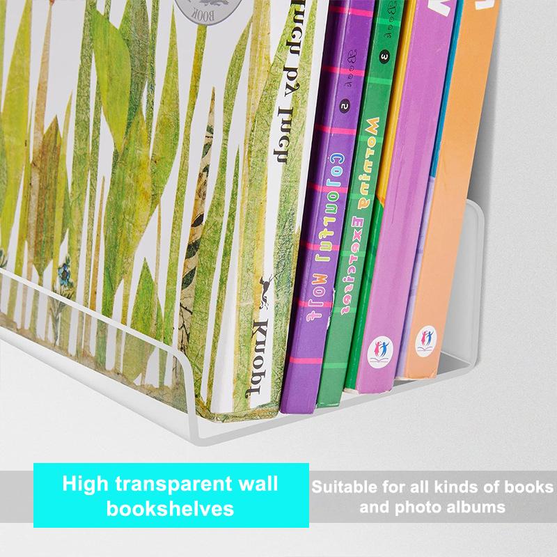 Clear Acrylic Rack For Wall L/U-Shaped Punch-Free Wall Board Storage Bathroom Kitchen Living Room Wall Display Rack Organizer