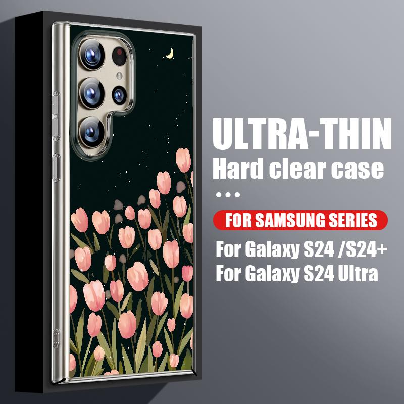 

Black Rose Floral Case For Samsung Galaxy S26 S25 S24 Ultra S23 S21 FE S22 Plus A53 A54 A34 A15 A25 A35 A55 A26 A36 A56 5G Slim Clear Hard Cover Samsung S24 FE прозорий