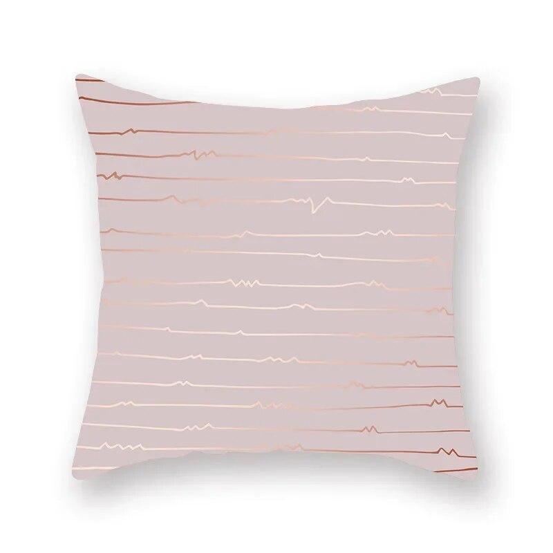 Rose Gold Abstract Printing Throw Pillow Cover Living Room Sofa Office Car Seat Lumbar Cushion   Home Decoration