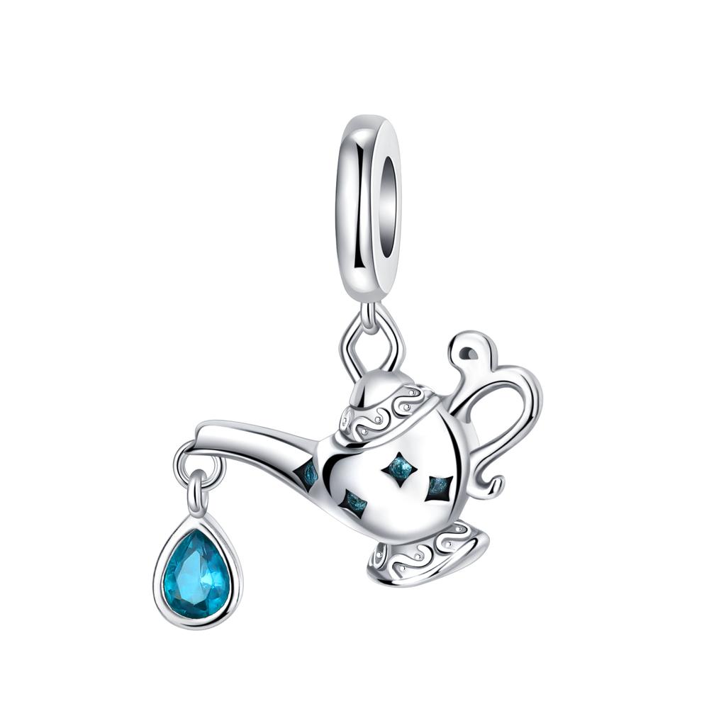 New Sterling Silver Rose Girl Boy Pink Sparkle Spacer Clip bead For Original  Bracelet Charm Jewelry For Women