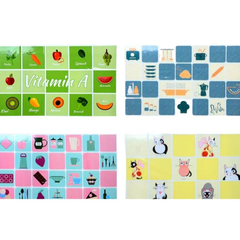 5pcs Self-Adhesive Oil-Proof Stickers for Kitchen High-Temperature Resistant Tile Wall Stickers Oil-Proof Waterproof for Stove