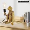 Monkey Table Light, Vintage Creative Animal Statue Desk Lamp for Home Decor, Living Room, Bedroom, Resin Material-Gold