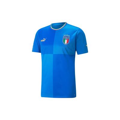 Italy National Team Home Jersey Fan Edition Patchwork Print Round Neck Short Sleeve T-Shirt Men Tops Navy-Blue 765643-01