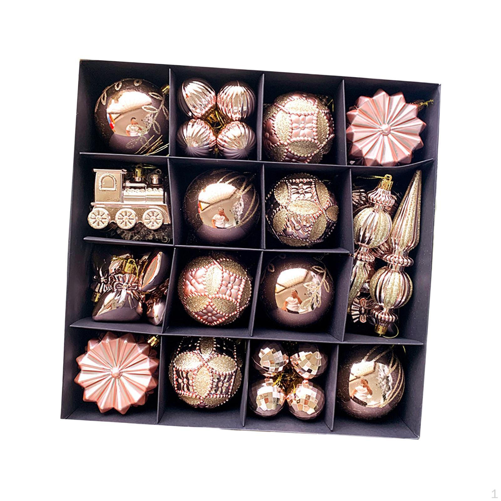 

60 шт. Рождественские украшения Подвески Снежинки Шары для свадьбы Rose Gold Champagne