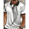 Trendy Men's Short-sleeved, Dynamic Line Printing, New Summer Men's POLO Shirt