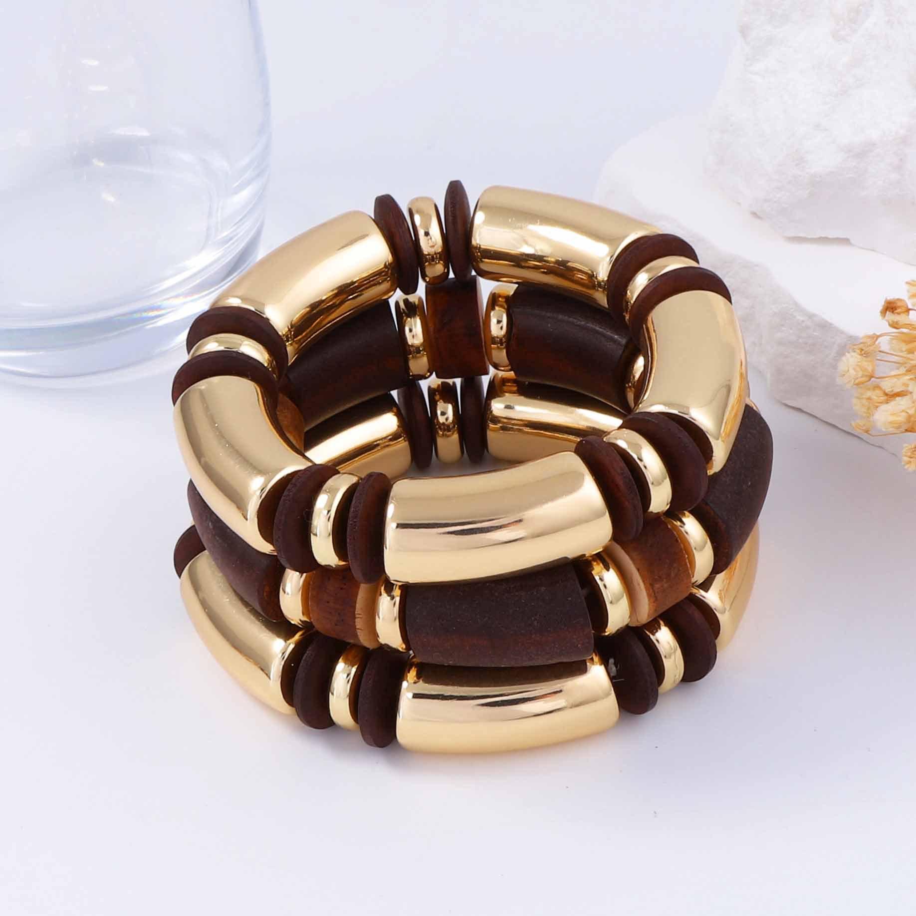 

2025 Новые ZAA Деревянные Бусины Сплетенные Браслеты Ожерелья Наборы с Цирконом для Женщин Винтажный Этнический Стиль Аксессуары для Шеи