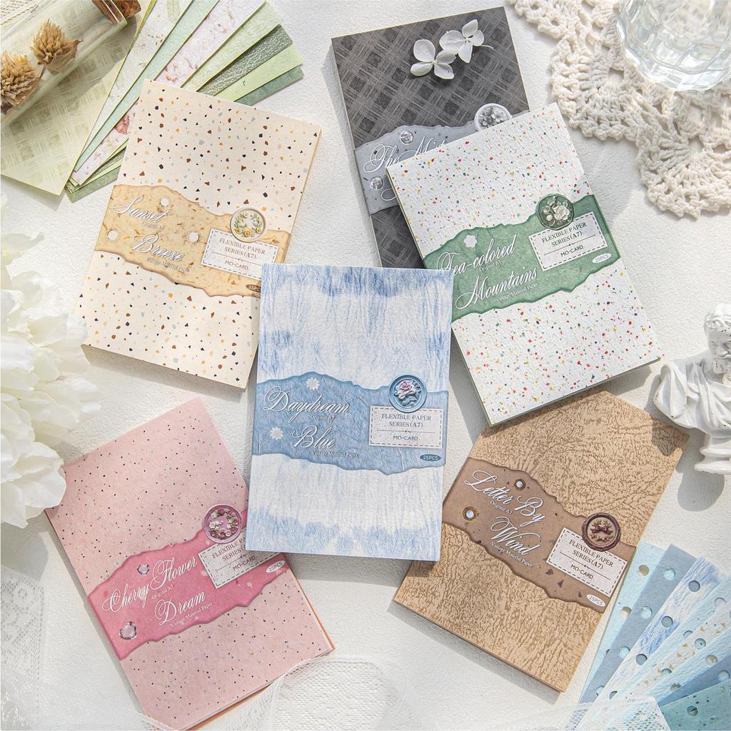 A7 Retro Diary Background Paper: Gentle, Artistic Collage Material