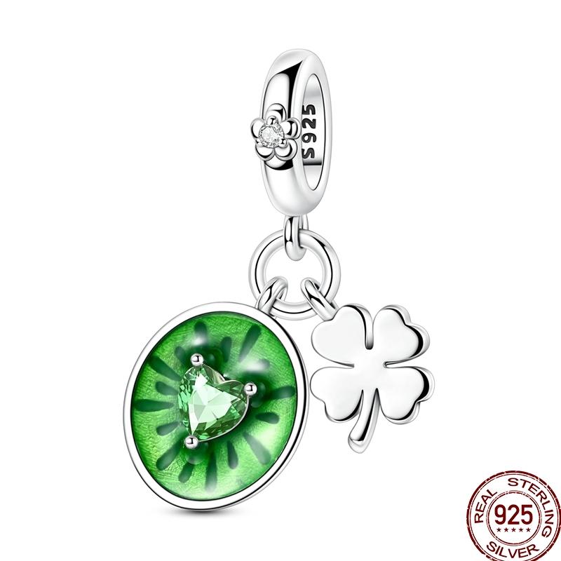 New Copper Fruit Charms Bead Strawberry Lemon Kiwi Peach Dragon Pendant Fit Original Bracelet Diy For Women Jewelry