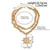 Imitation Pearl Sunflower Pendant Exquisite Beads Chain Choker Jewelry Multilayer  Necklace  Girls