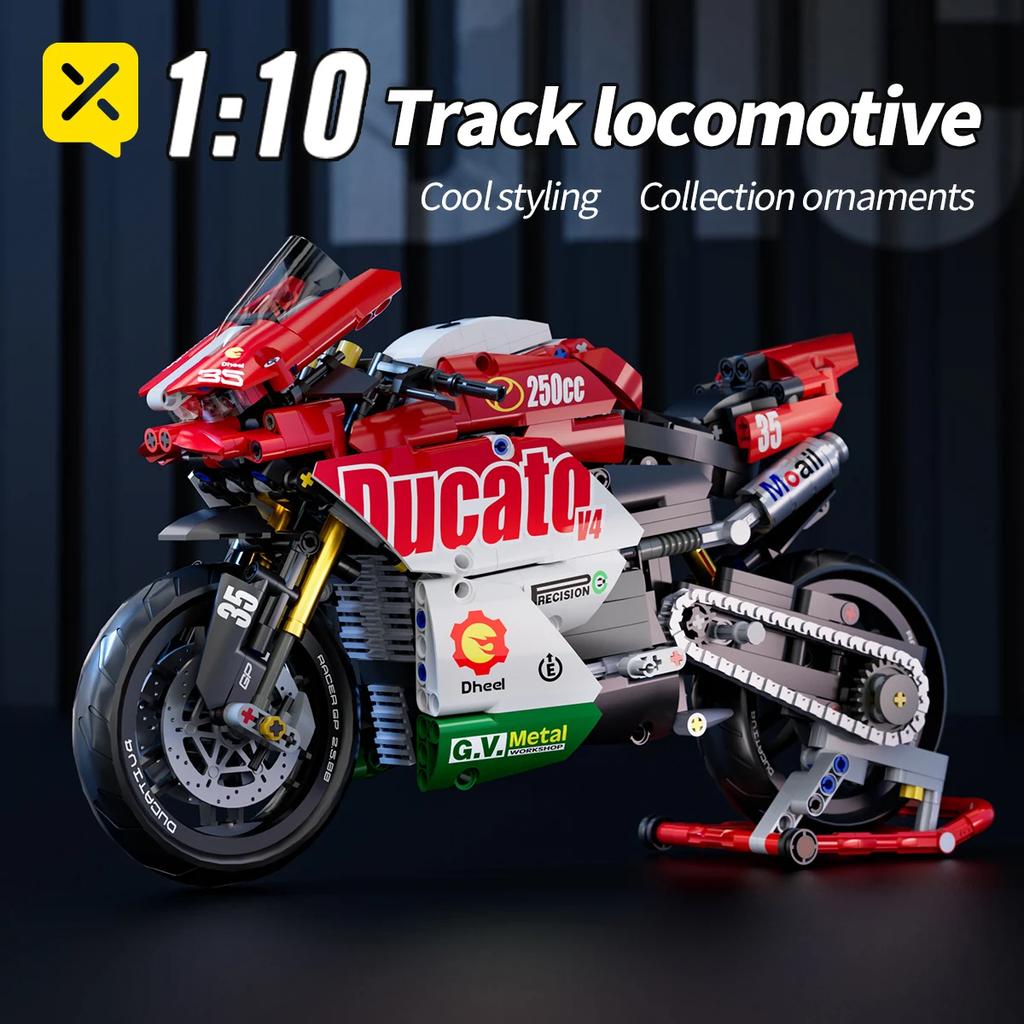 DIY Model Motorcycle Building Blocks Set Super Motorbike Kit Technical Racing Kids Assembled Toys Gifts For Boys And Girls