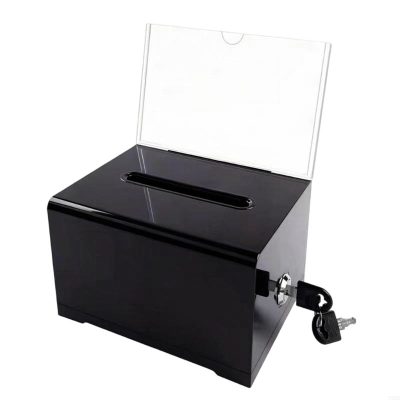 Clear Acrylic Lockable Suggestion Box For Secure Voting And Feedbacks Collection In Offices Schools And Community Event Y5GB