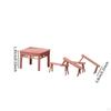 Dollhouse Desk Chair Set Mini Stools 1:/64 Scale Retro Design Miniature Furniture for Bedroom