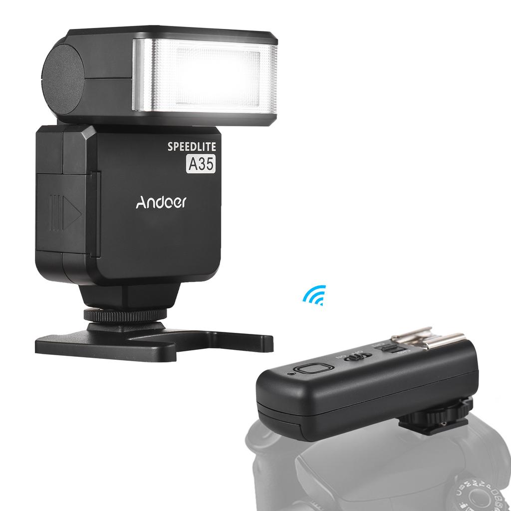 Andoer A35 Universal On-Camera Flash Electronic Speedlite with Universal Hot Shoe GN32 Wireless