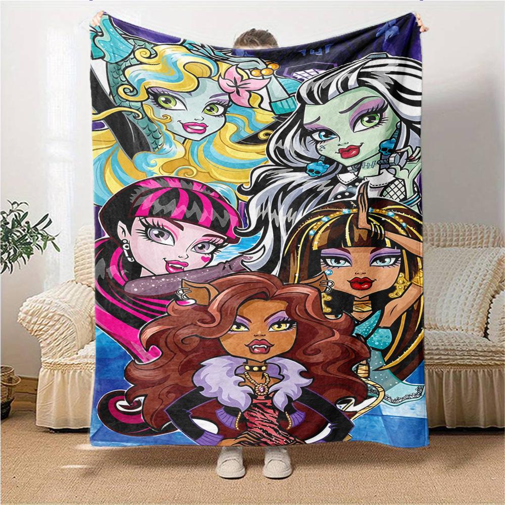 1Pc Monster High Creatures Blanket For Couch Bed Plush Cozy Fuzzy Blanket Super Soft Warm Blankets For Fall And Winter 091829