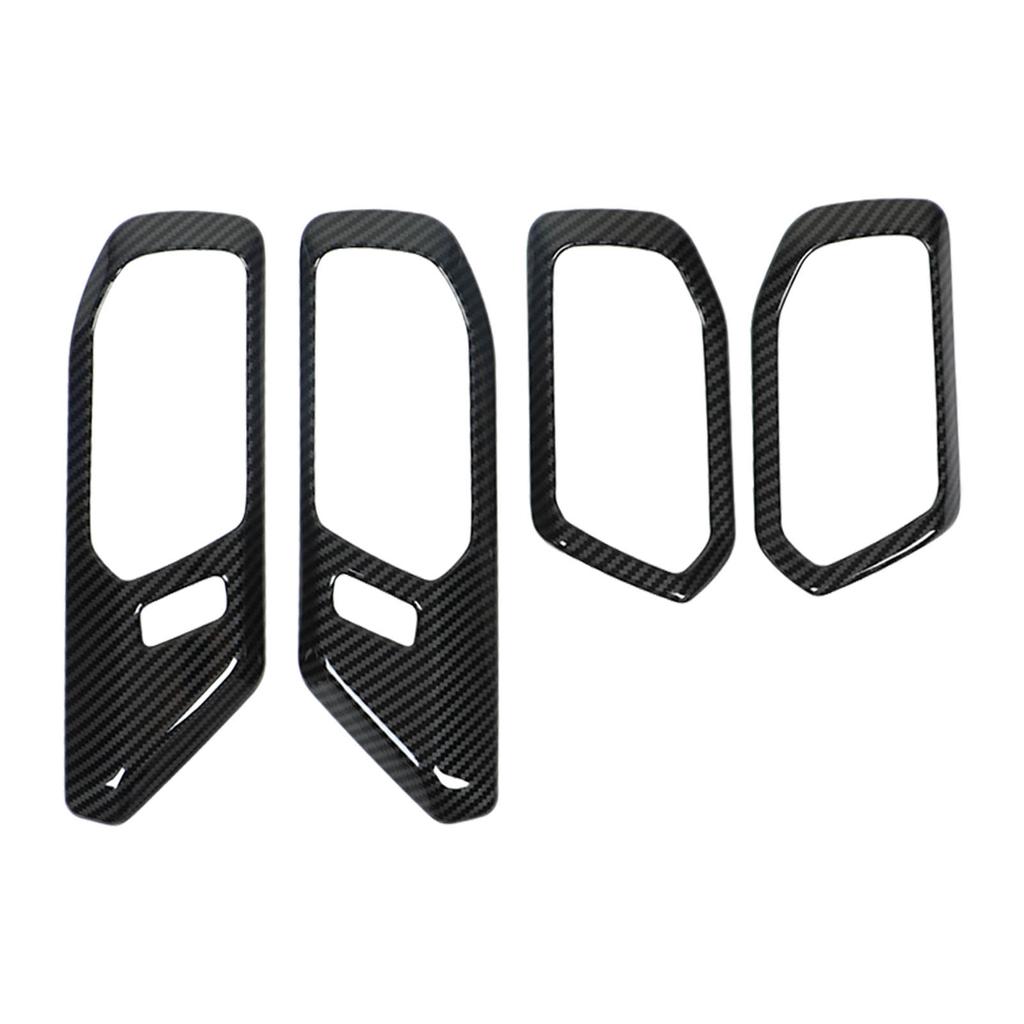 Carbon Fiber Style Inner Door Handle Decoration Cover Trim Replacement for Ford Bronco 2021 Up