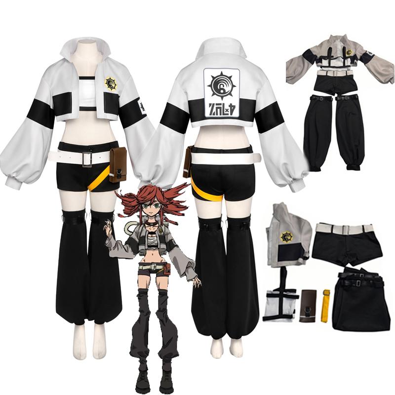 GACHIAKUTA Riyo Cosplay Costume Anime Reaper Full Set with Vest Shorts Waist Bag Halloween Christmas Plus Size Suit