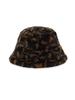 VEGAN TIGER Small Icon Jacquard Fur Bucket Hat Black