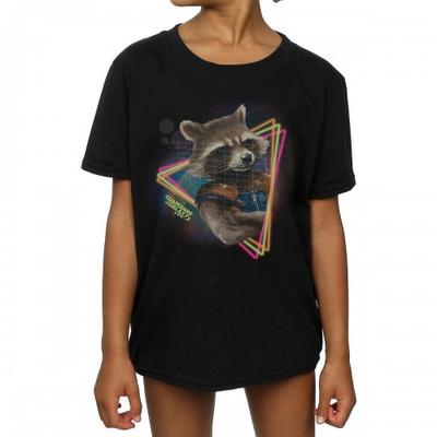 Girls Rocket Raccoon Neon Cotton T-Shirt