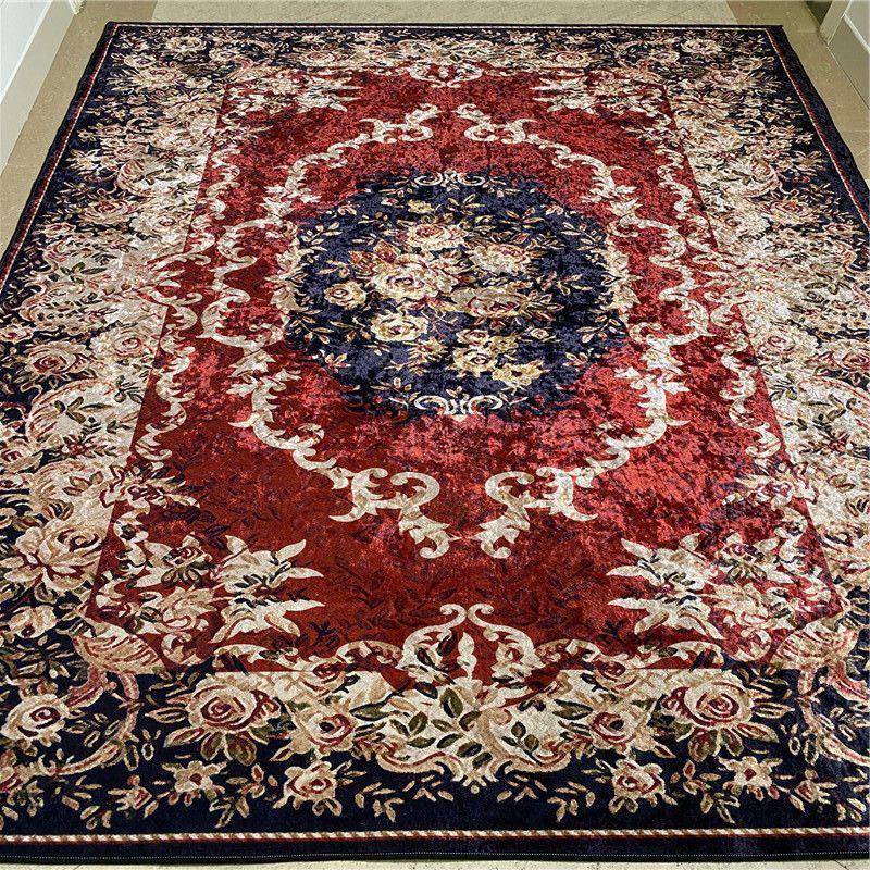 Europe Carpet Living Room Anti-skid Balcony Mat Vintage Bedroom Rug Bedside Kitchen Carpet Jacquard Rug Carpet
