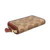 Coach Zip Around 11 Classic Monogram Canvas And Leather Clutch Wallet Unisex Wallet Brown C6725-B4NQ4