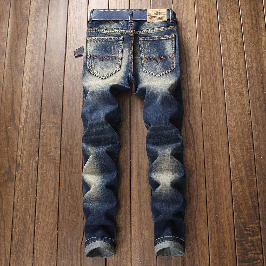 2024 Nuovi Jeans Larghi Nostalgici Moda Lavati Gioventù High Street Piercing Trendy Marca Pantaloni Denim