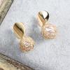 European & American Retro Geometric Pearl Stud Earrings