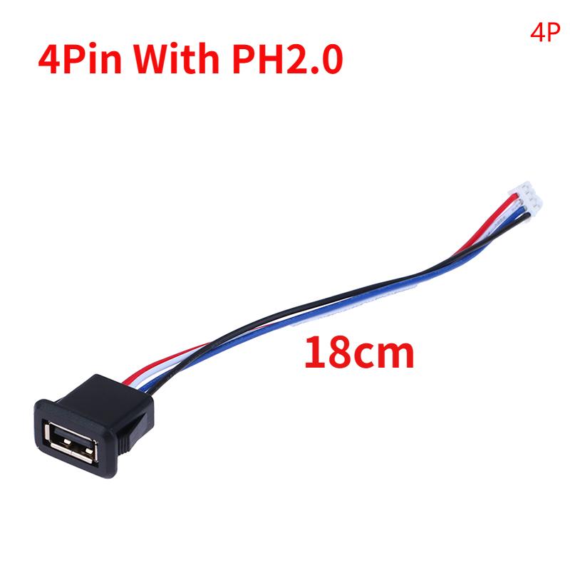 1PC  2 Pin 4 Pin USB 2.0 Female Power Jack 2P 4P USB 2.0 Charging Port Connector Data Interface with Cable USB Charger Socket