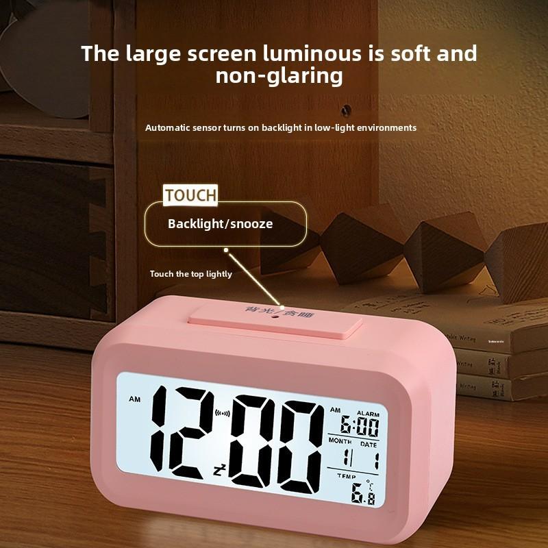 Alarm Digital Rechargeable Clock With Smart Light Sensor Room Gift Decoration