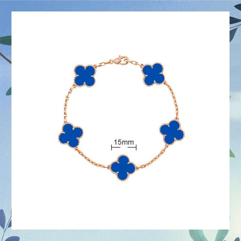 Clover Bracelet CNC Buckle Thick Chain Rose Gold Red Agate Black Agate Lucky Bracelet for Women