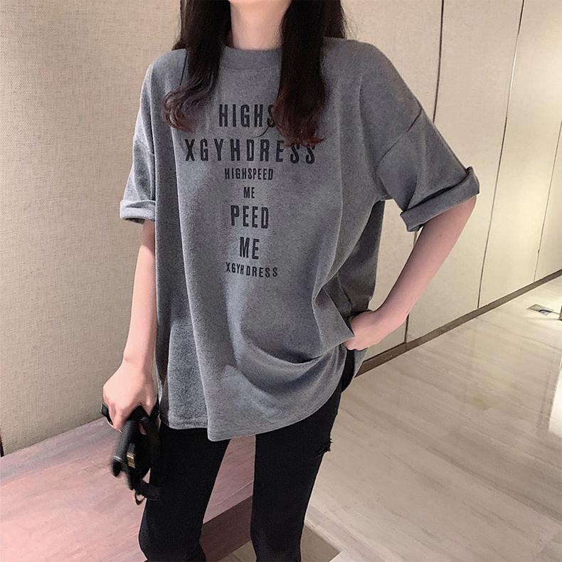 Summer korean Short Sleeve T-shirts for Women Vintage letter printing Casual Loose T Shirt Harajuku Students Y2k Tops streetwear