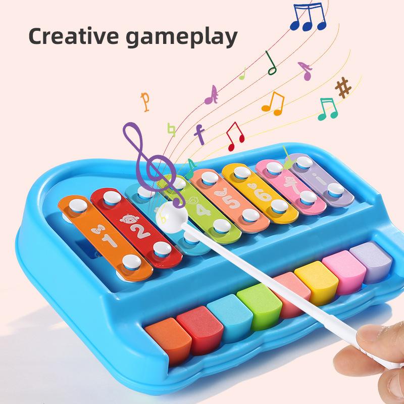 Toys Educational Toys 2 in 1 Baby Music instruments Montessori 8-note Xylophone Piano Parish Music Play Games Travel for Toddler