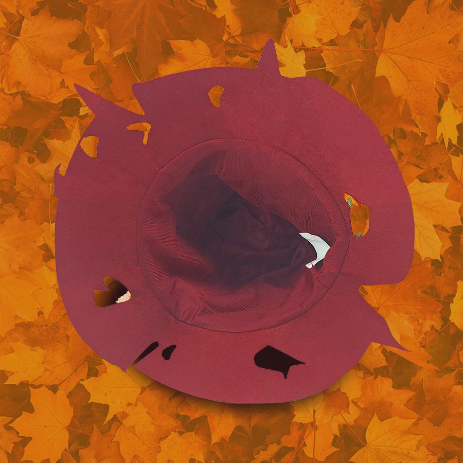 Party Decorations, Halloween Witch Hat, Witch Hat, Red Leaf Hat, Halloween Party, Felt Pointed Hat, Felt Material, Cosplay Props