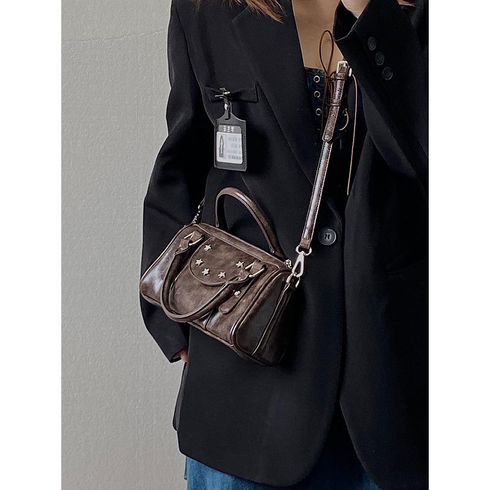 IELGY Ladies Messenger Bag Retro High-End Boston Bag Portable