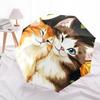 1pc Cute Cats with Flowers Umbrella with Plastic Handle,Suitable for All Seasons Home Travel Outdoor UmbrellaDD295