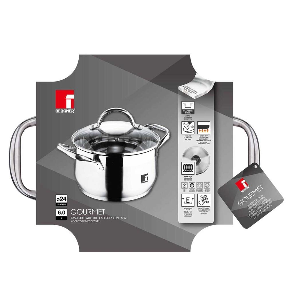 Stahlkochtopf Bergner 5,6L Gourmet Line Bg-6508