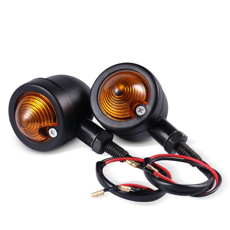 2ks Motocyklová směrová světla Indikátorové světlo Retro Bullet Blikače LED 12V Lampa Chromová Černá Brzdová Běžící světla Příslušenství