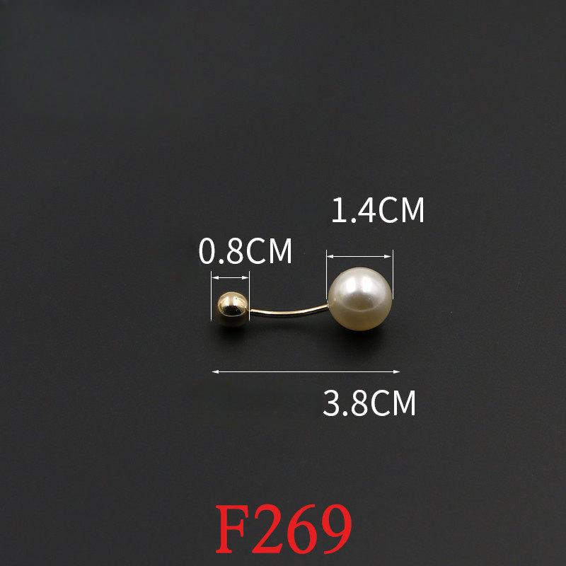 

Pearl Decorative Buckle One-Word Button Cuff Pin Buckle Clothes Coat Jacket Accessories Shawl Silk Scarf Shirt Buckle F271 * See Color Map